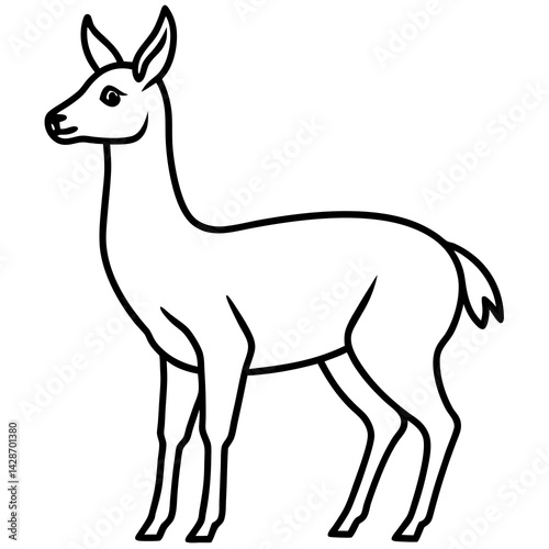 Minimalist Vicuna One-Line Art