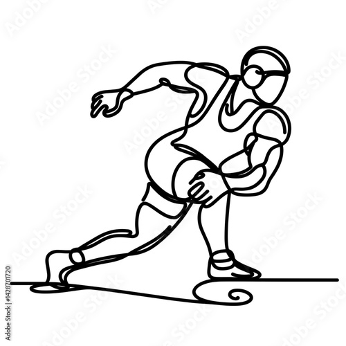 Athlete running with determination in a minimalist style  