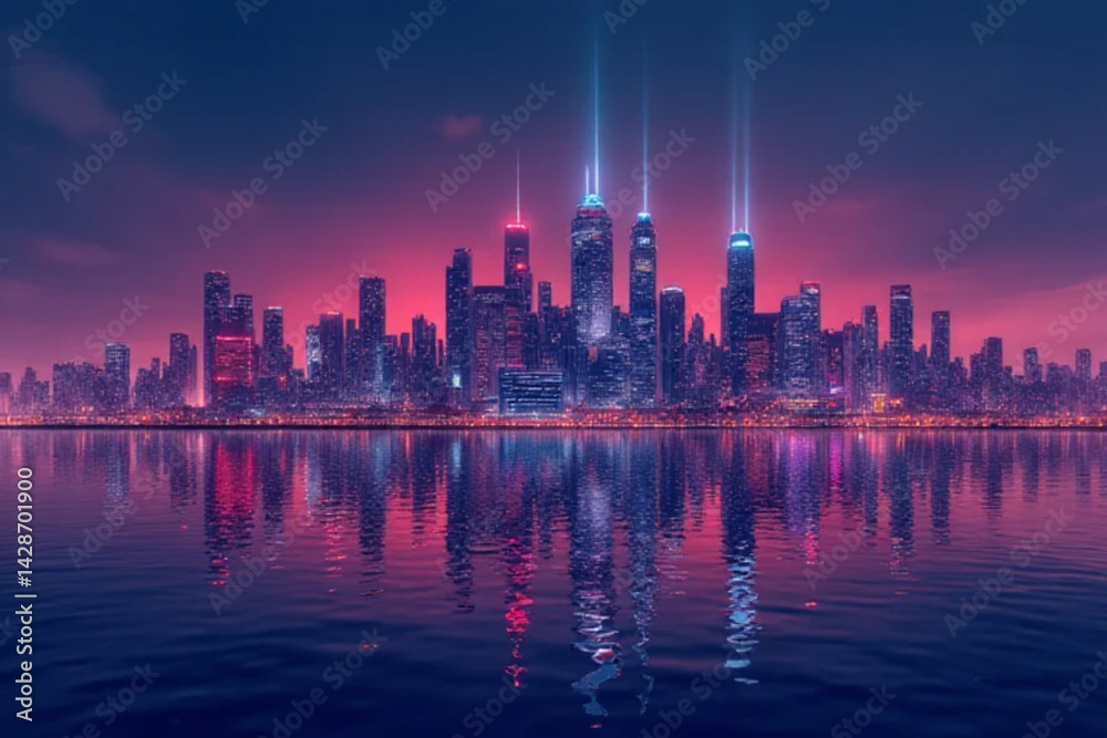 Fototapeta premium seattle skyline at sunset