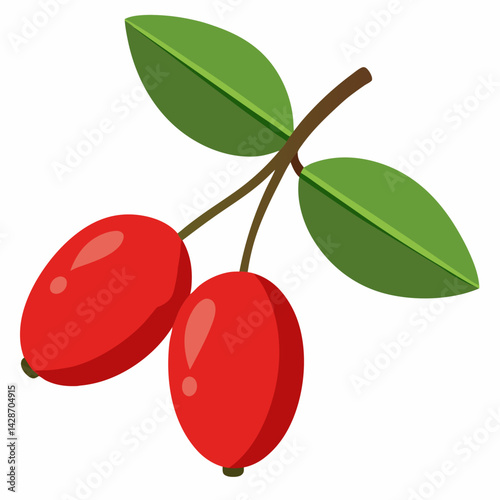 cherry with leaves