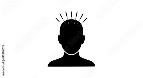 Black and white acupuncture icon