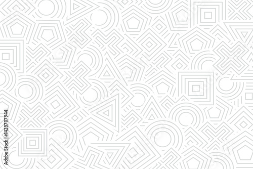 Geometric harmony nested shapes in subtle gray create a soothing modern pattern