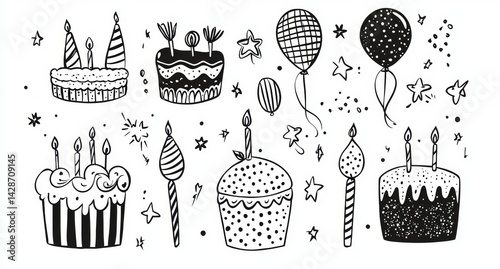 Unique modern art concept capturing the essence of birthday festivities.