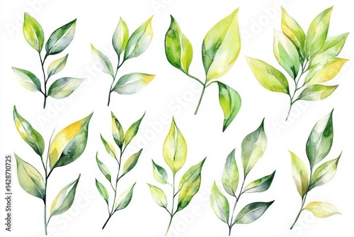 Various Japan-inspired Matcha Beverage Illustrations