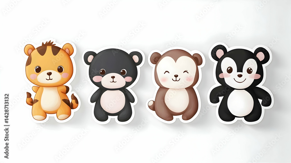 Cute Bear and Tiger Friends Cute Bear and Tiger Friends