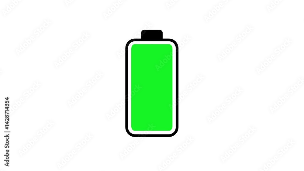 Battery Charging Icon Animation on White Background red orange Green Energy Bar in Flat Motion Graphics Style for UI UX Power Indicator Battery Charging Icon Animation on White Background red orange Green Energy Bar in Flat Motion Graphics Style for UI UX Power Indicator