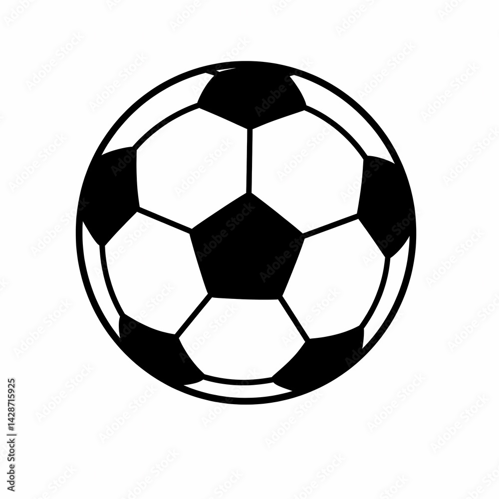 Fototapeta premium Simple black and white football vector