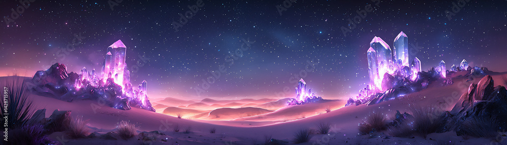 soft purple luminescence in night desert, soft purple luminescence in night desert,