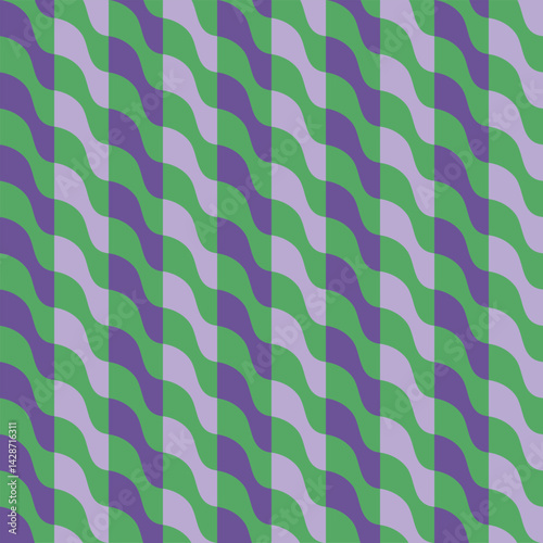 A seamless geometric pattern featuring colorful, curved shapes. Patterns, textile pattern, pattern style, ideal for textiles, wallpapers, and graphic design projects.