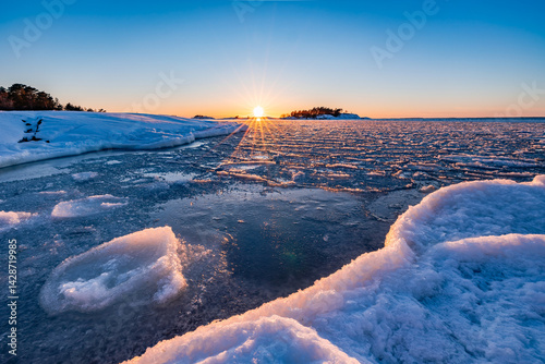 sunrise in the winter