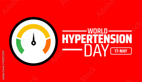 World Hypertension Day background banner or poster design template. observed every year in May. Holiday concept. Use to any Template, card, poster, placard, template.