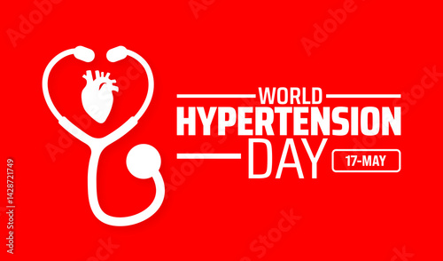 World Hypertension Day background banner or poster design template. observed every year in May. Holiday concept. Use to any Template, card, poster, placard, template.