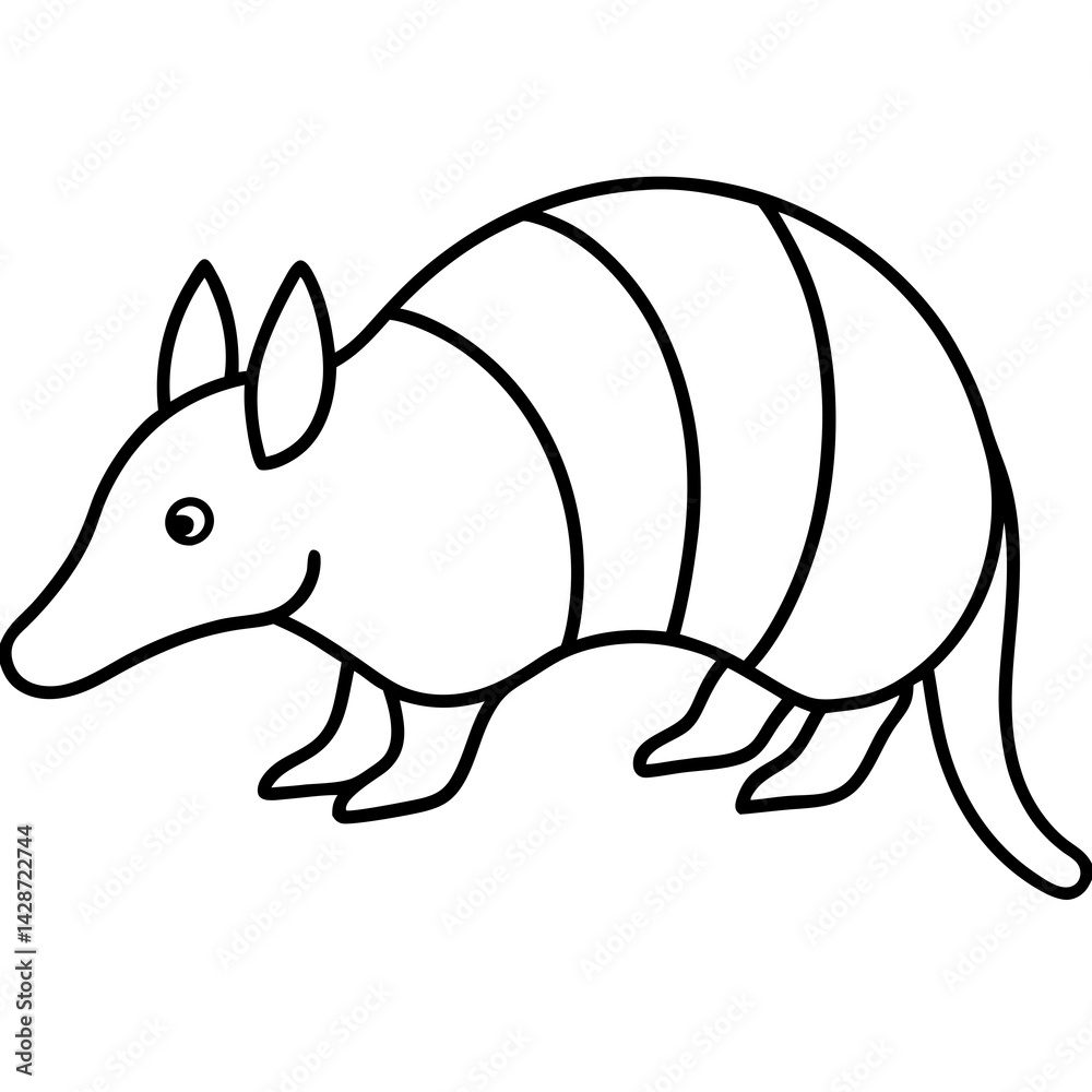 Fototapeta premium Elegant Armadillo Outline Illustration