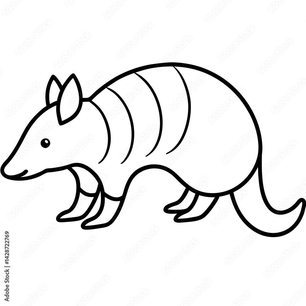 Obraz premium Elegant Armadillo Outline Illustration