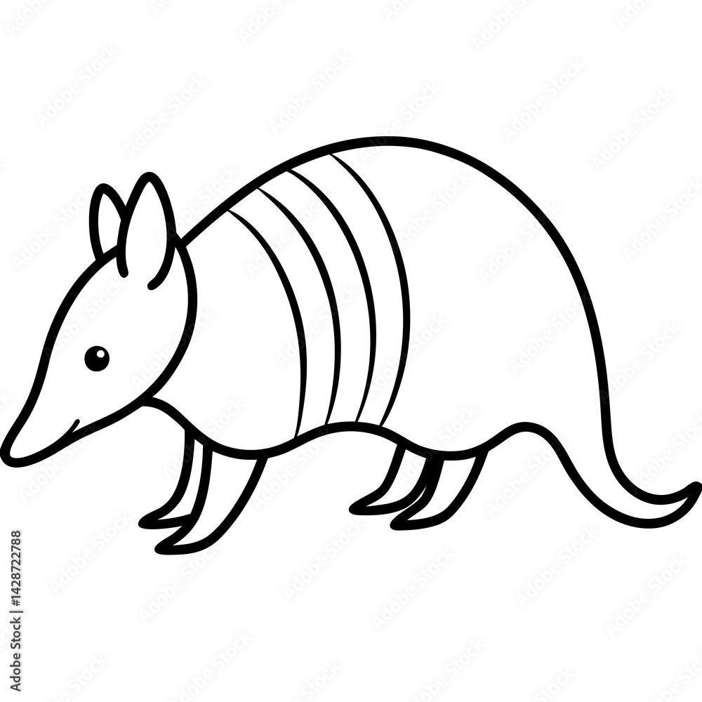 Fototapeta premium Elegant Armadillo Outline Illustration