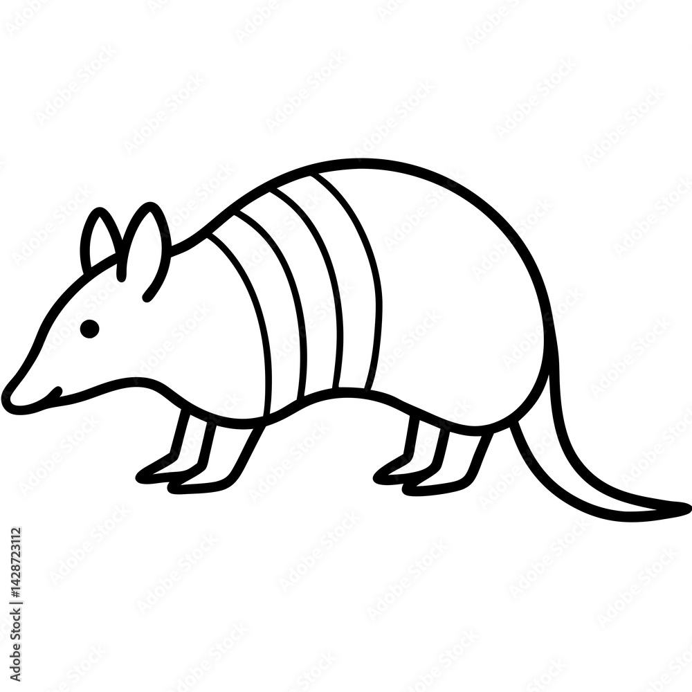 Fototapeta premium Elegant Armadillo Outline Illustration