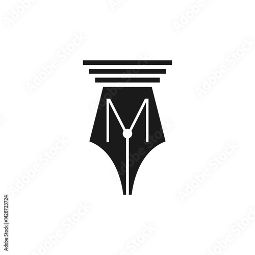 Letter M inside pen