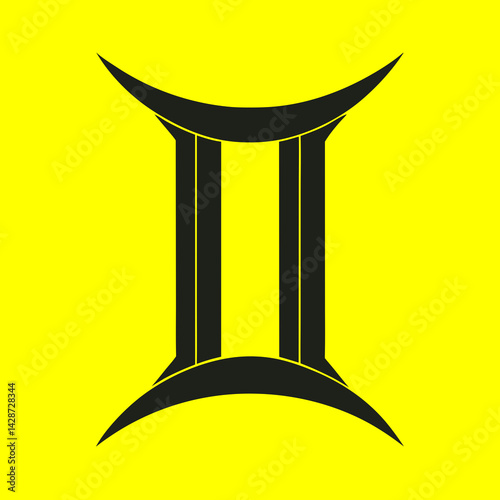 vector illustration of a column with gold