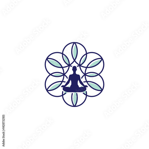 meditation yoga healthy life logo design