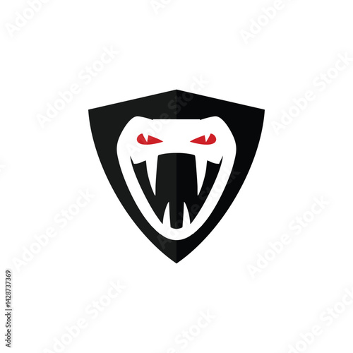 python boa snake and shield logo design