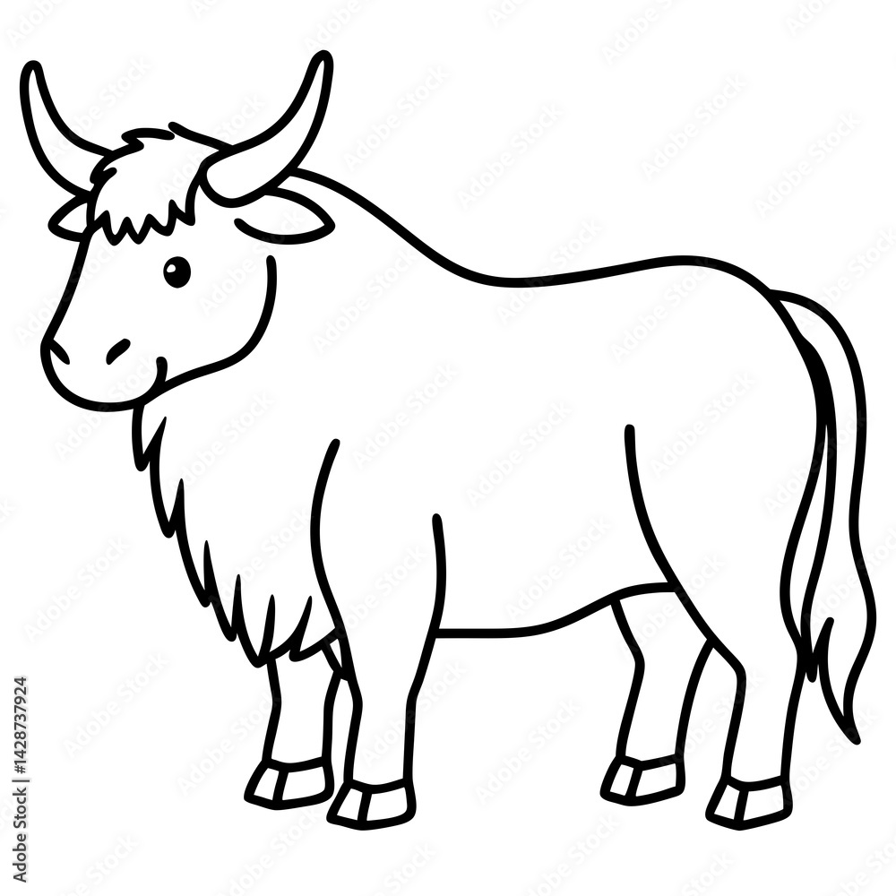 Minimalist Yak Vector Line Art Minimalist Yak Vector Line Art