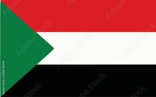 Free Download Sudan flag. Illustration of Sudan flag vector in flat style for web and digital - GFXLoad