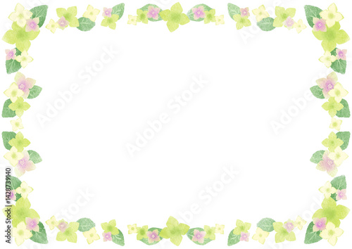 アジサイのフレーム(グリーン)