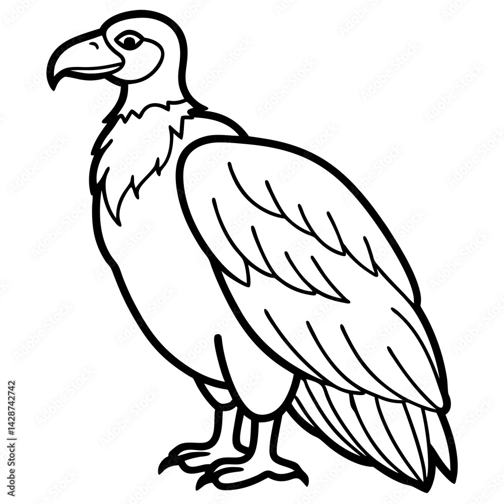 Obraz premium One-Line Condor Vector Illustration
