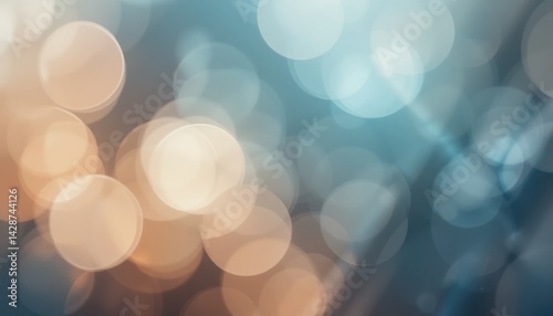 Abstract Bokeh Background with Blue and Gold Lights