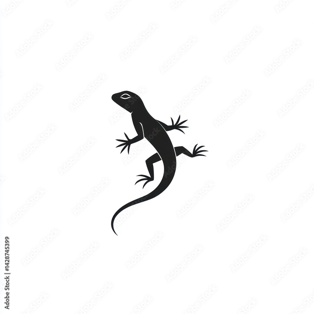 Naklejka premium Lizard Silhouette