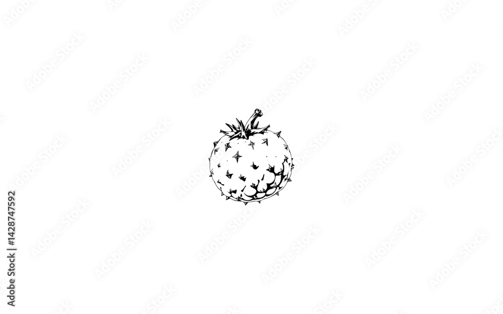 Arbutus Fruit – AI-Designed Bumpy Textured Round Fruit with Spine Detail Arbutus Fruit – AI-Designed Bumpy Textured Round Fruit with Spine Detail