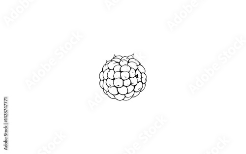 Arctic Raspberry – AI-Detailed Drawing of Compact Berry with Tiny Drupelets