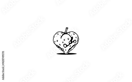 Atemoya – AI-Illustrated Knobby Heart-Shaped Fruit with Segmented Center