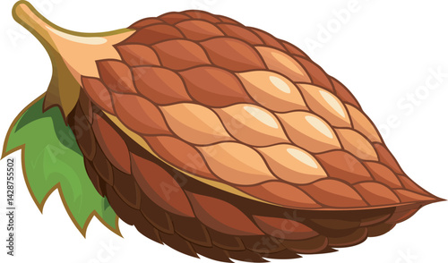 A vibrant vector illustration of delicious salak snake fruit, showcasing its unique scaly skin and juicy interior in artistic detail.