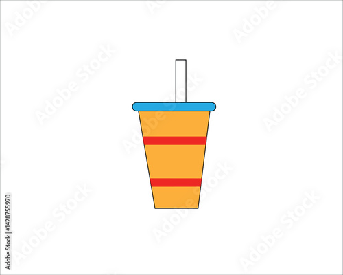 A cup of juice with a straw