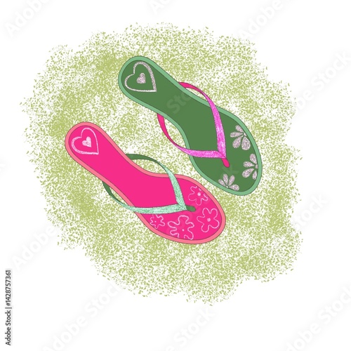 glitter flip flops
