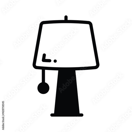 A well designed outline style icon depicting table lam