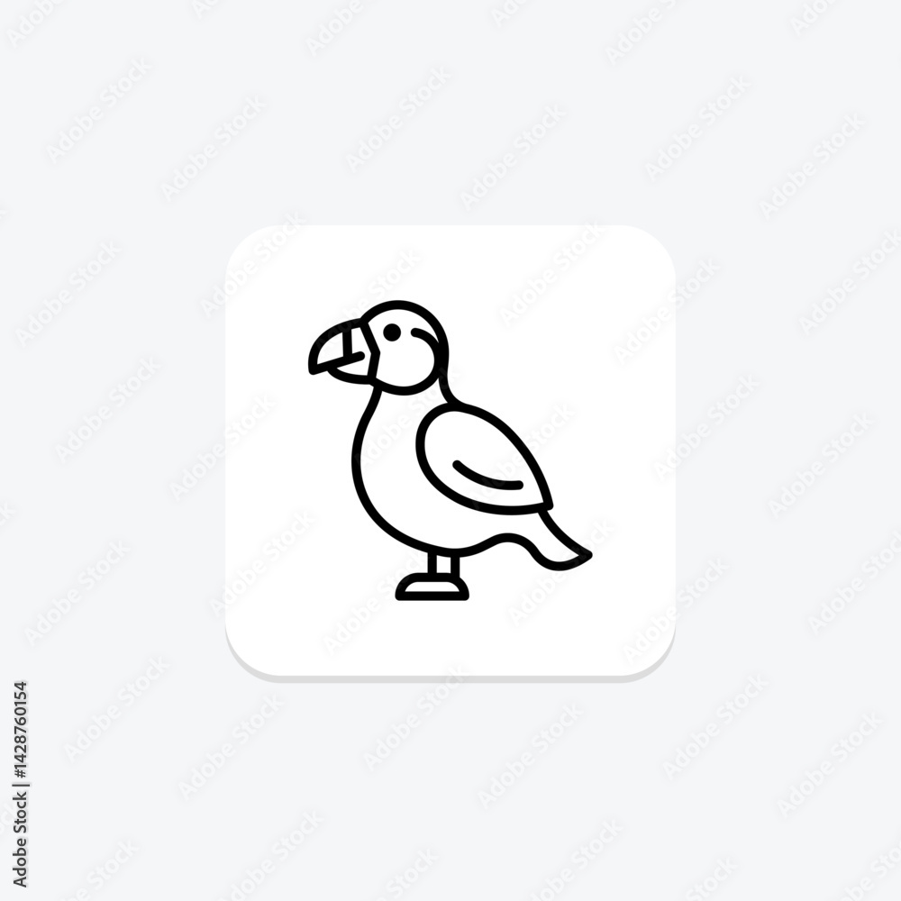 Fototapeta premium Puffin, vector, pixel perfect, illustrator file