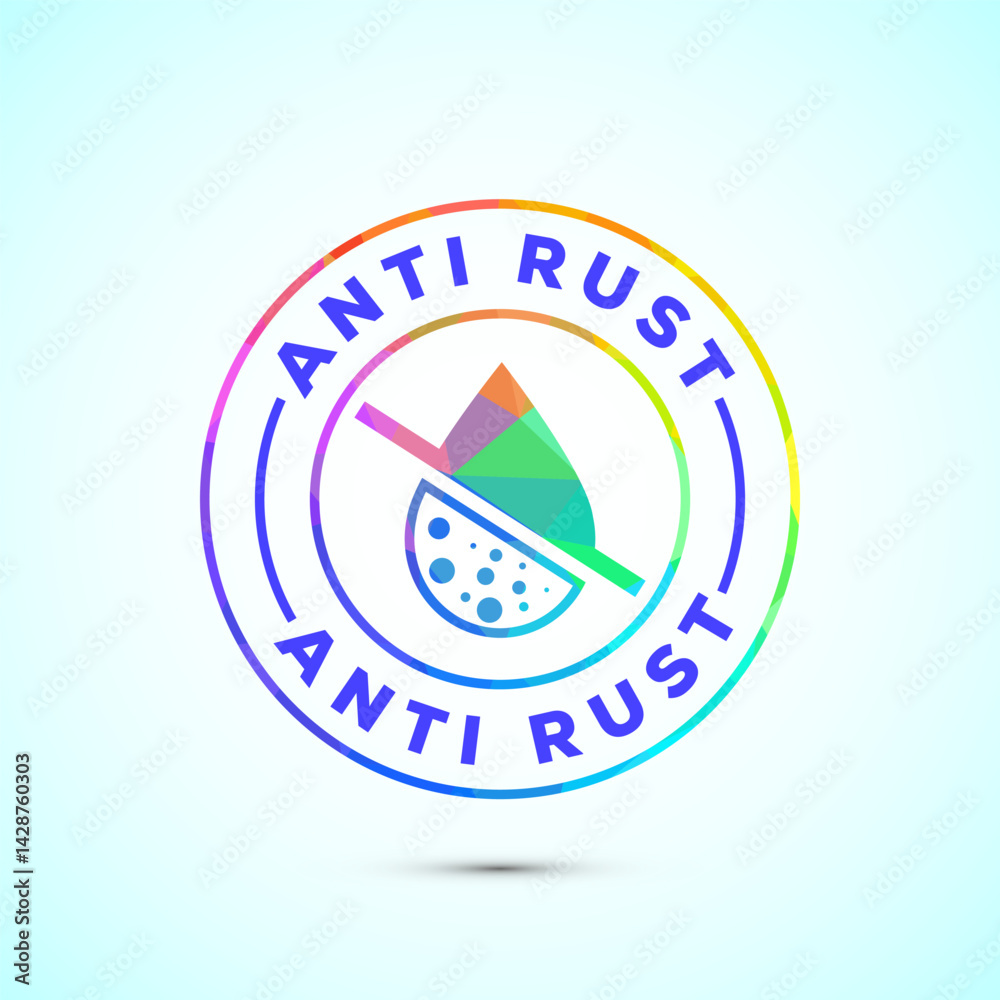 Anti rust icon design illustration. Anti oxidation sign, Rust resistant symbol in low poly style Anti rust icon design illustration. Anti oxidation sign, Rust resistant symbol in low poly style