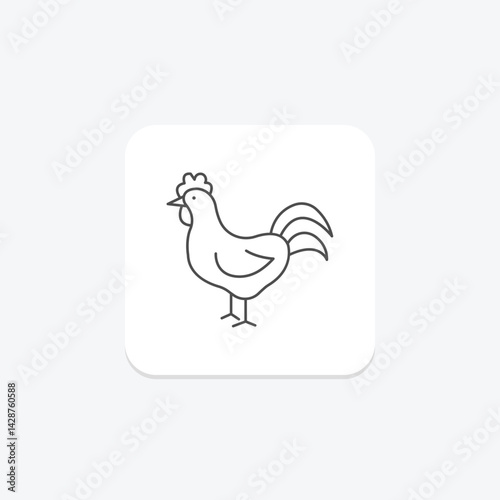 Rooster, vector, pixel perfect, illustrator file