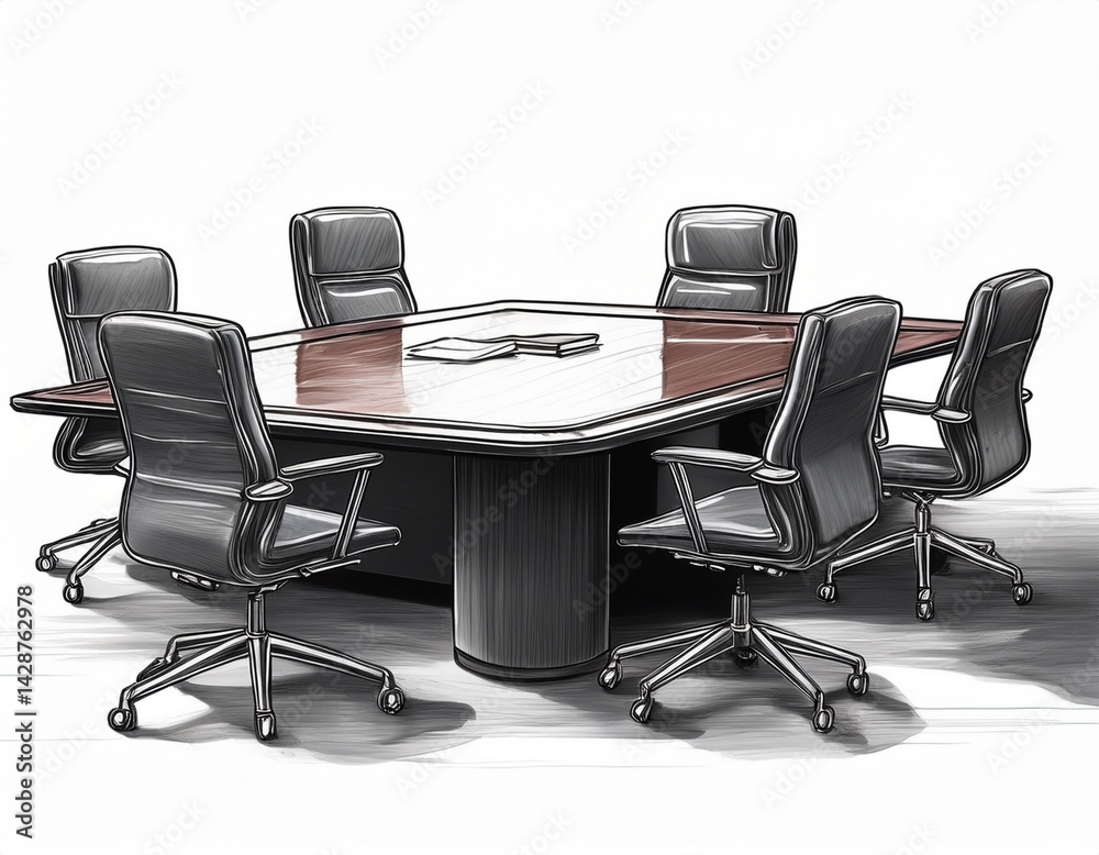 office conference table isolated on a white background generative ai office conference table isolated on a white background generative ai