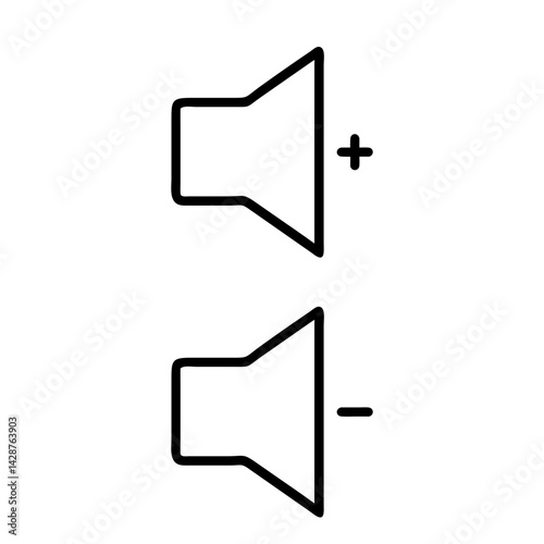 volume control vector icon for audio settings, accessibility, and digital interfaces, flat stroke icon for apps and websites
