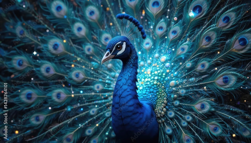 Obraz premium peacock with feathers out