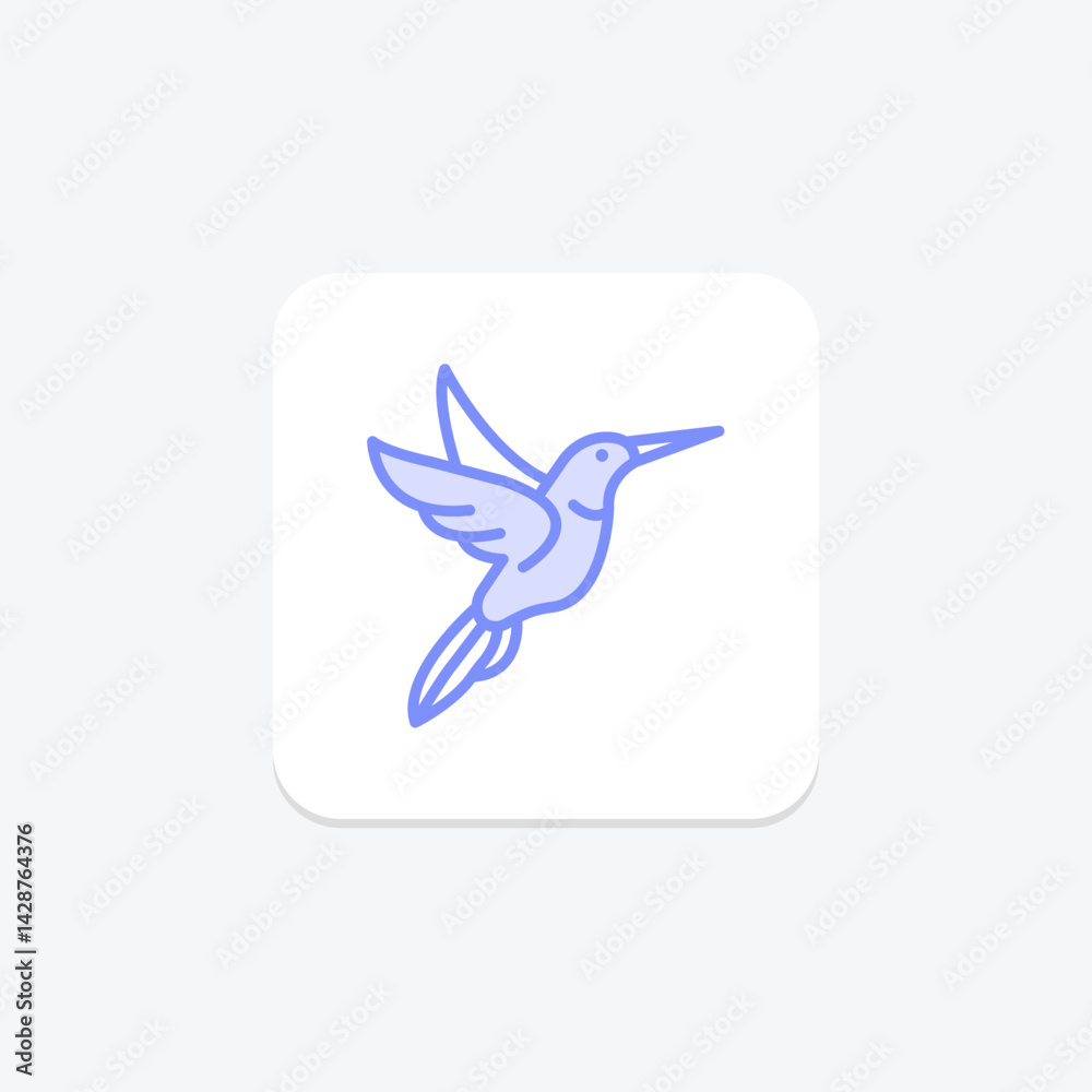 Fototapeta premium Hummingbird, vector, pixel perfect, illustrator file
