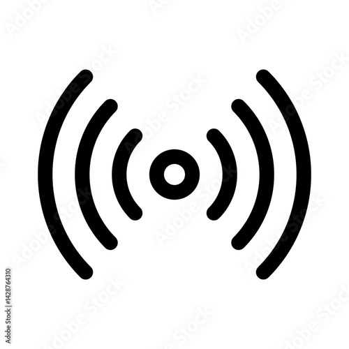 wifi streaming vector icon for online connectivity, networks, and live broadcasting, flat stroke icon for apps and websites
