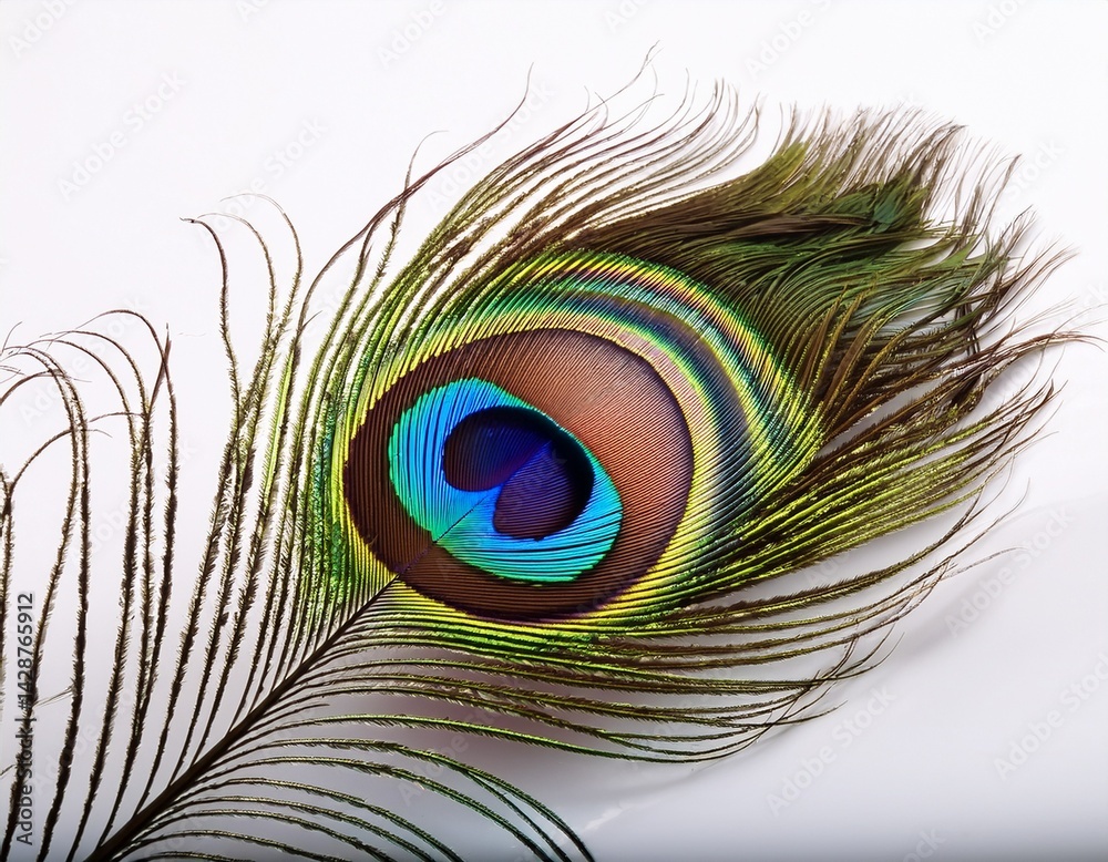Fototapeta premium peacock feather isolated