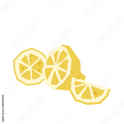 Lemon Slice illustration for lifestyle designs.