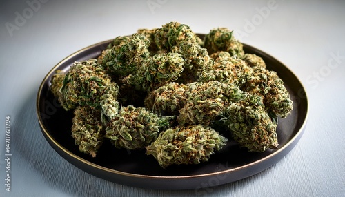 plate of large cannabis buds