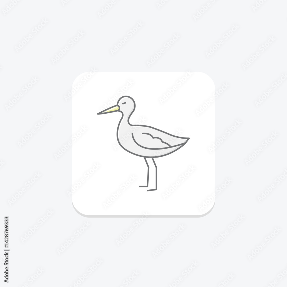 Obraz premium Avocet, vector, pixel perfect, illustrator file