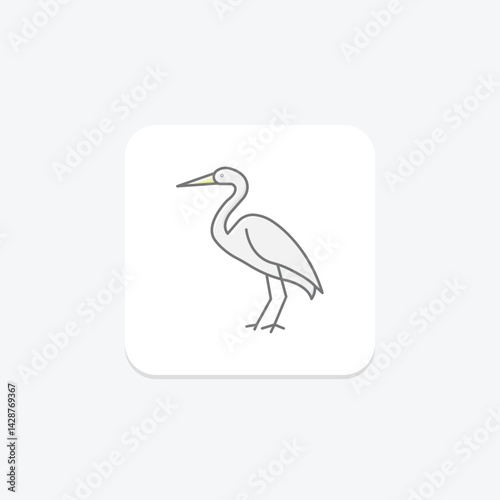 Egret, vector, pixel perfect, illustrator file